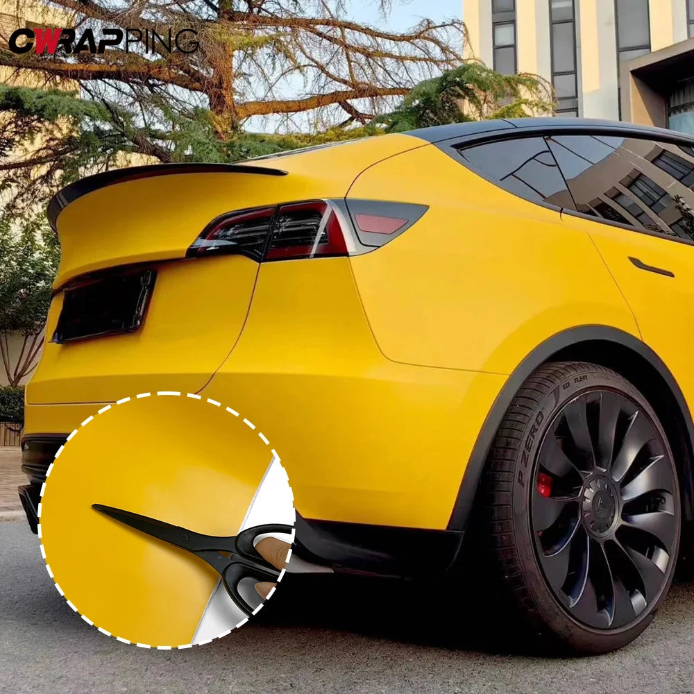 Matte Yellow Wrapping Vinyl Air Release Waterproof Pvc Wrap