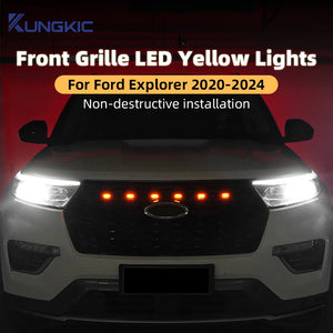 For Ford Explorer 2020 2021 2022 Front Grille Smoked Amber