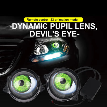 Devils Led Eyes Car Accessories Cool Decoration Dynamic Headlights Remote Control led Lenses Angel eyes Modified Eagle E