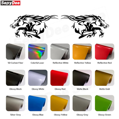 For Mustang Challenger Porsche Ford Pickup Running Horse Side