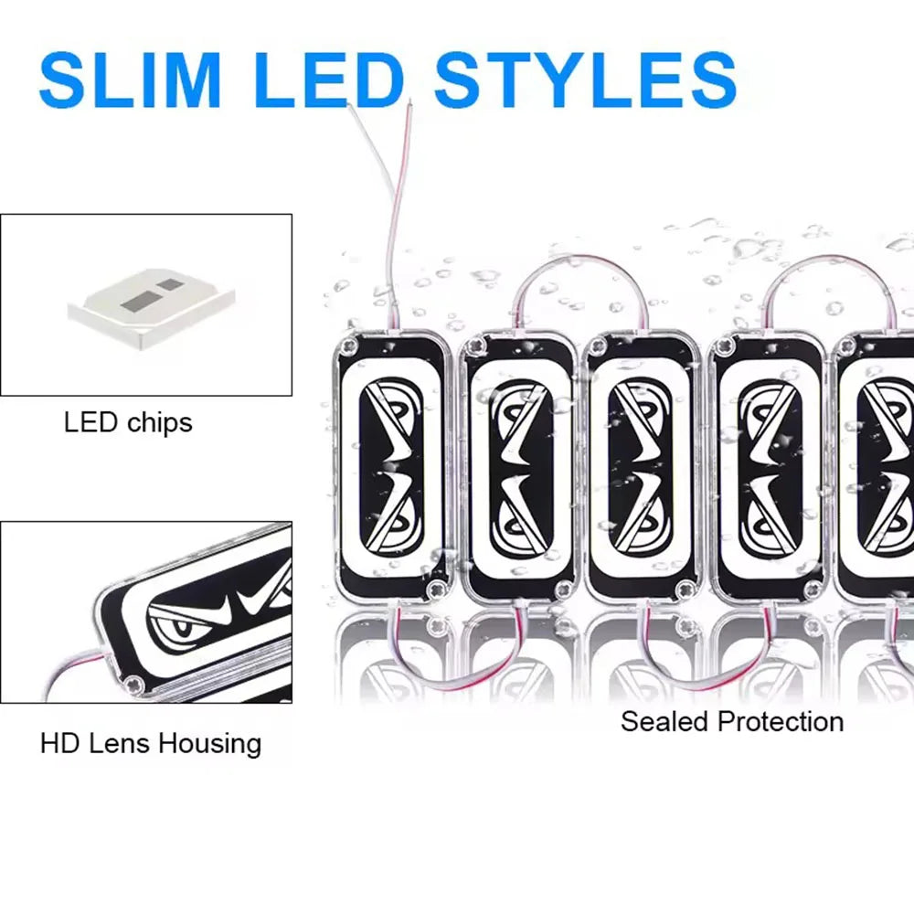 1PCS RGB Evil Eye Module Demon Strobe Warning Motocycle