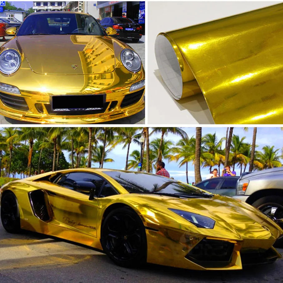 Colors Stretchable Waterproof Uv Protected Blue Chrome Mirror