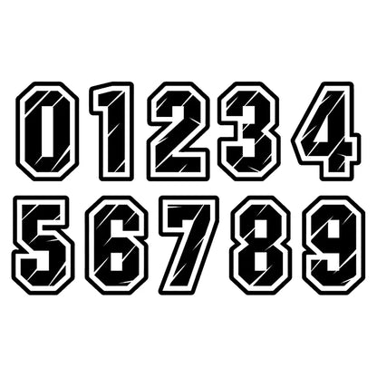 Lykx No Background Figures Racing Number Helmet Vinyl Decals