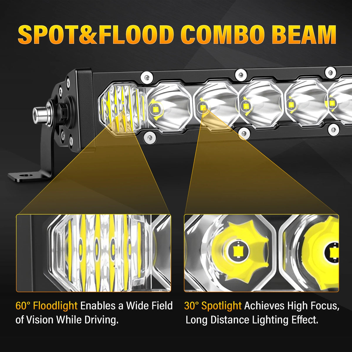 For Offroad Vehicles 12-52 Inch 40w-200w Bar White Yellow