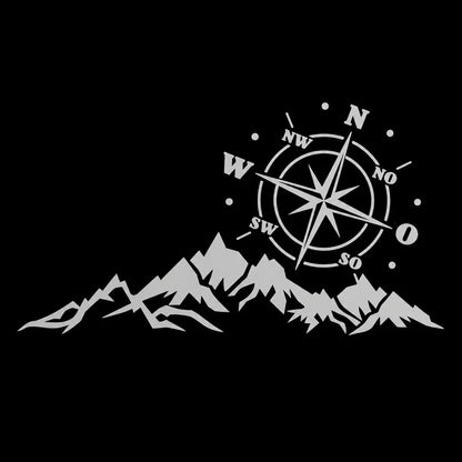Personality Sticker Compass Navigate Mountain Offroad Pvc Decal