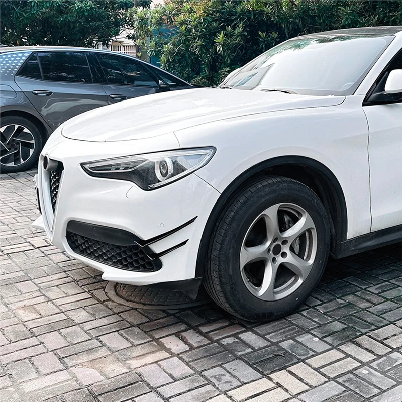 For Alfa Romeo Stelvio 2017+ Glossy Front Bumper Spoiler