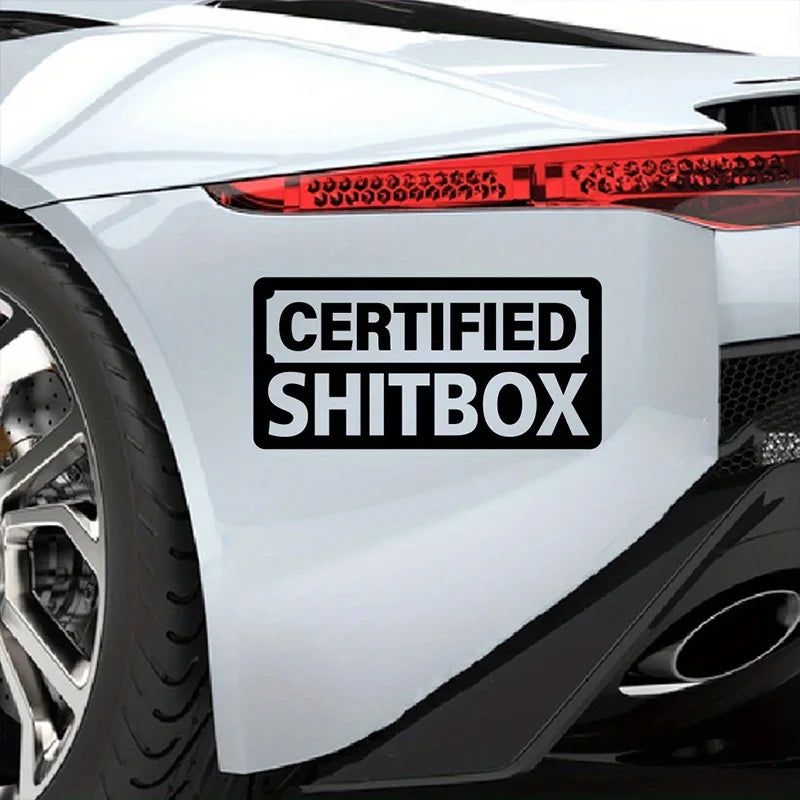 For Old Beater 2-pack Certified Shitbox Vinyl Decal 15x7.5cm