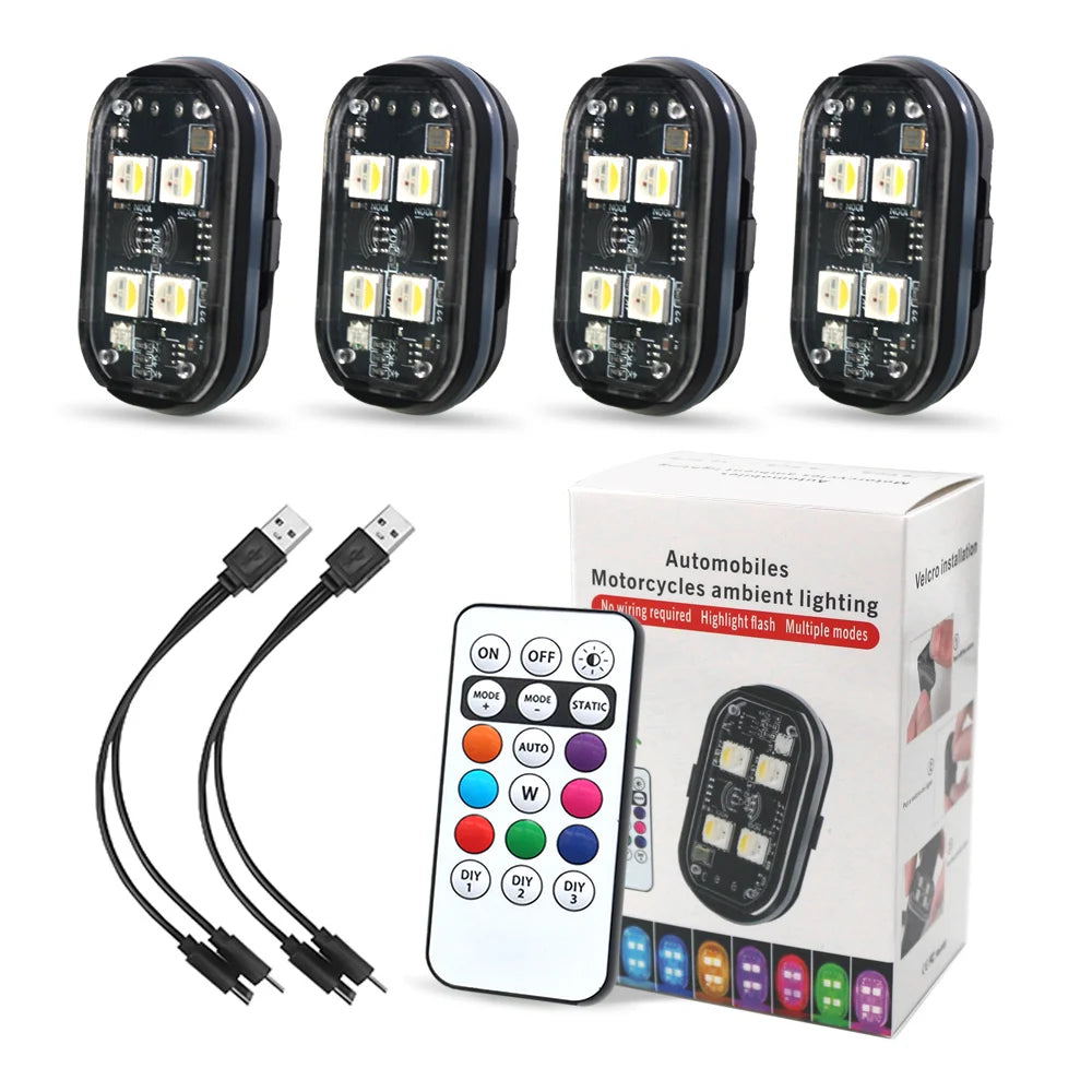 For Motorcycle 6X Atmospher Wireless Strobe Colors Warning