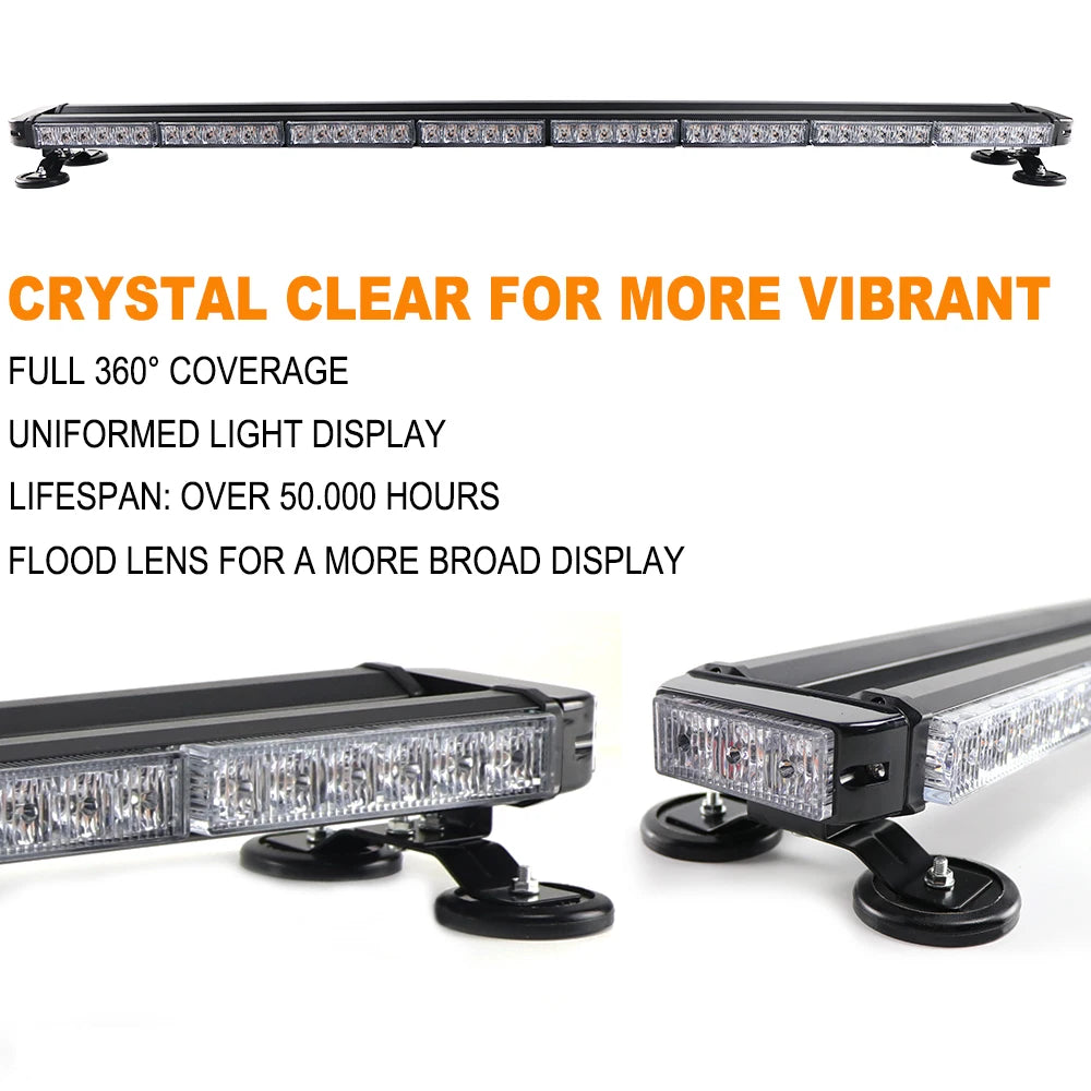 For Tow Amber White Strobe Warning Bar Truck Orange Beacon