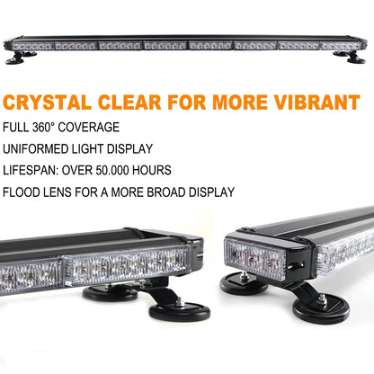 For Tow Amber White Strobe Warning Bar Truck Orange Beacon