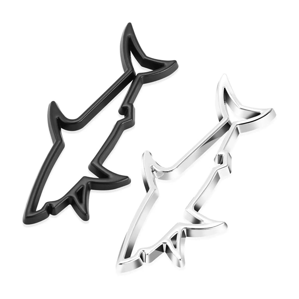 3D Metal Sticker Hollow Shark Emblem Badge Decals Automobiles