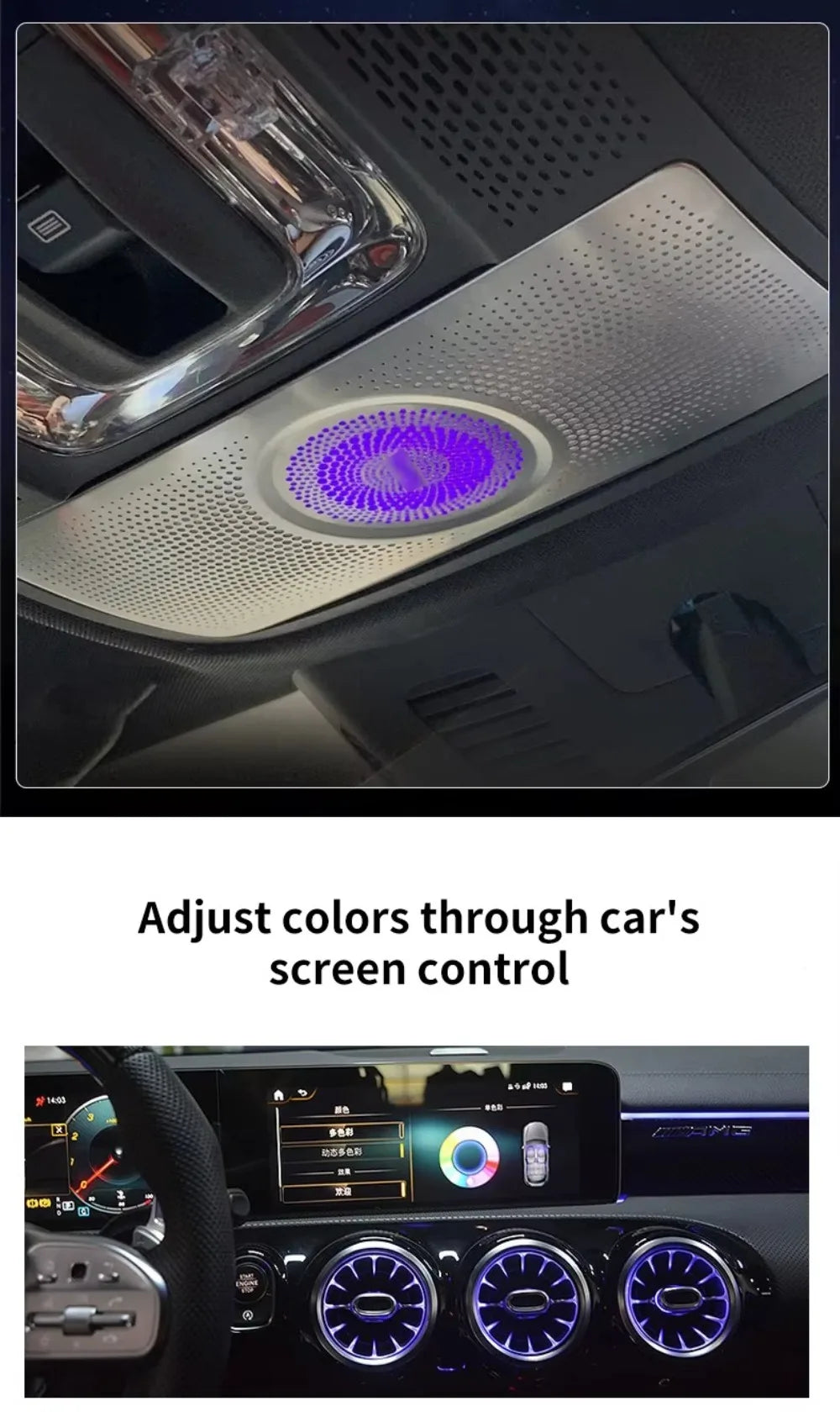 For Mercedes-Benz Upgraded 64-color Luminous Glasses Box Cover