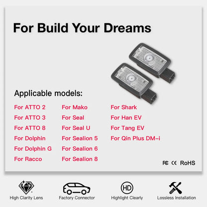 For BYD Song 2PCS Plus Song Pro Seal U Han Tang Hd