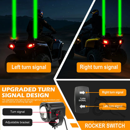 For Side By Side Whipless LED 2PCS Whip Pods Rgbw Spot Beam