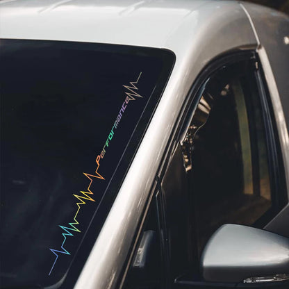 Reflective Performance Heartbeat Line Sticker Windshield