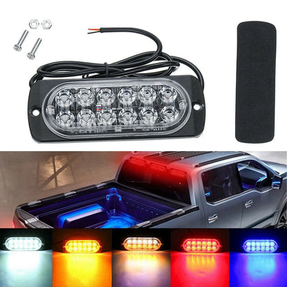 1PCS 12LED Truck Slim Flash Bar Emergency Warning Strobe