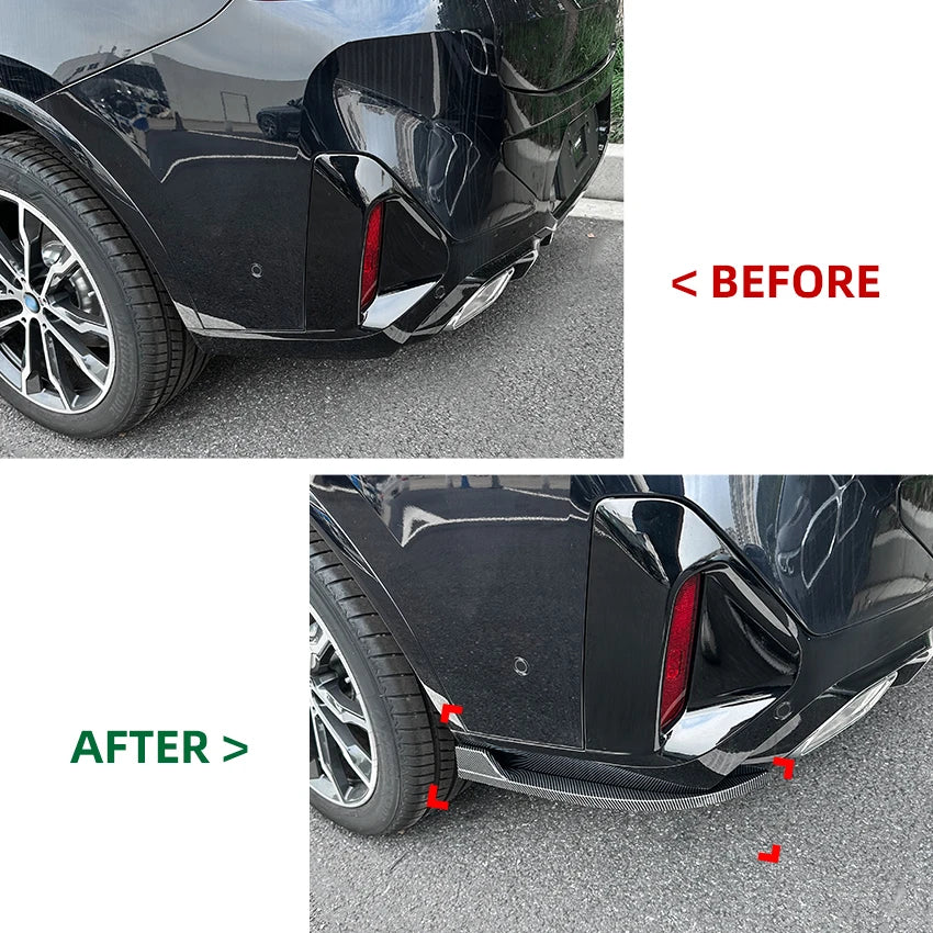 For BMW X4 G02 Lci M Gloss Black Rear Bumper Lip Spoiler Side