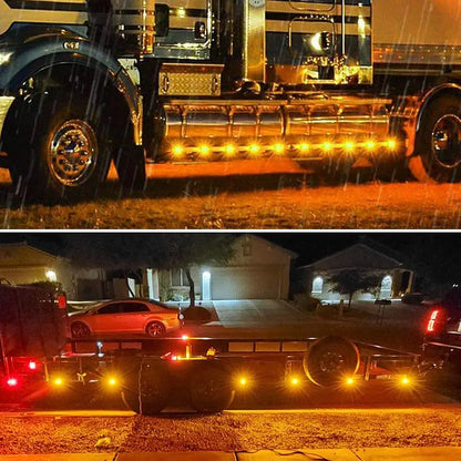 For Trailer 10PCS Low Flash Side Marker Square Halo Turn Signal