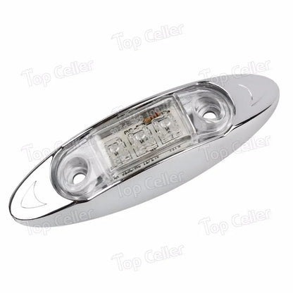 White Red Side Marker Lens Clearance Truck Trailer Oval
