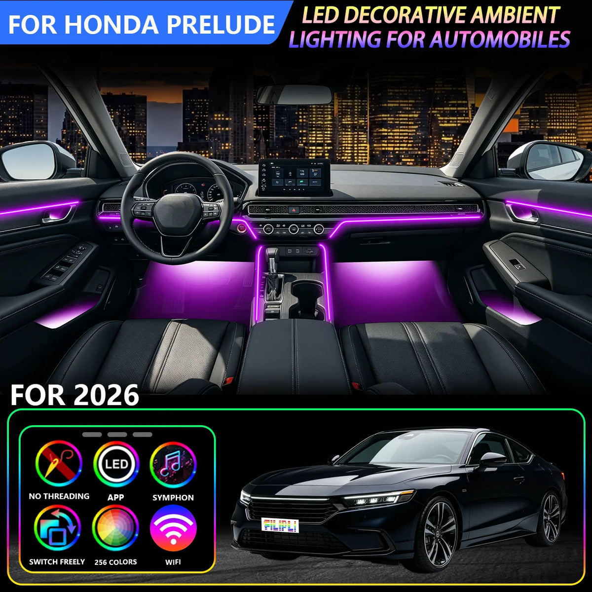 For Honda Prelude 2026 Gradient Fade Dedicated Fit In RGB