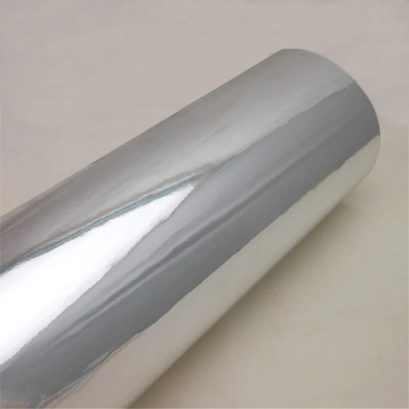 For Automotive Wrapping Strechable Glossy Silver Mirror Chrome