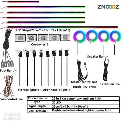 For Chrysler Pacifica Rt T 22IN1 RGB Interior Acrylic Ambient
