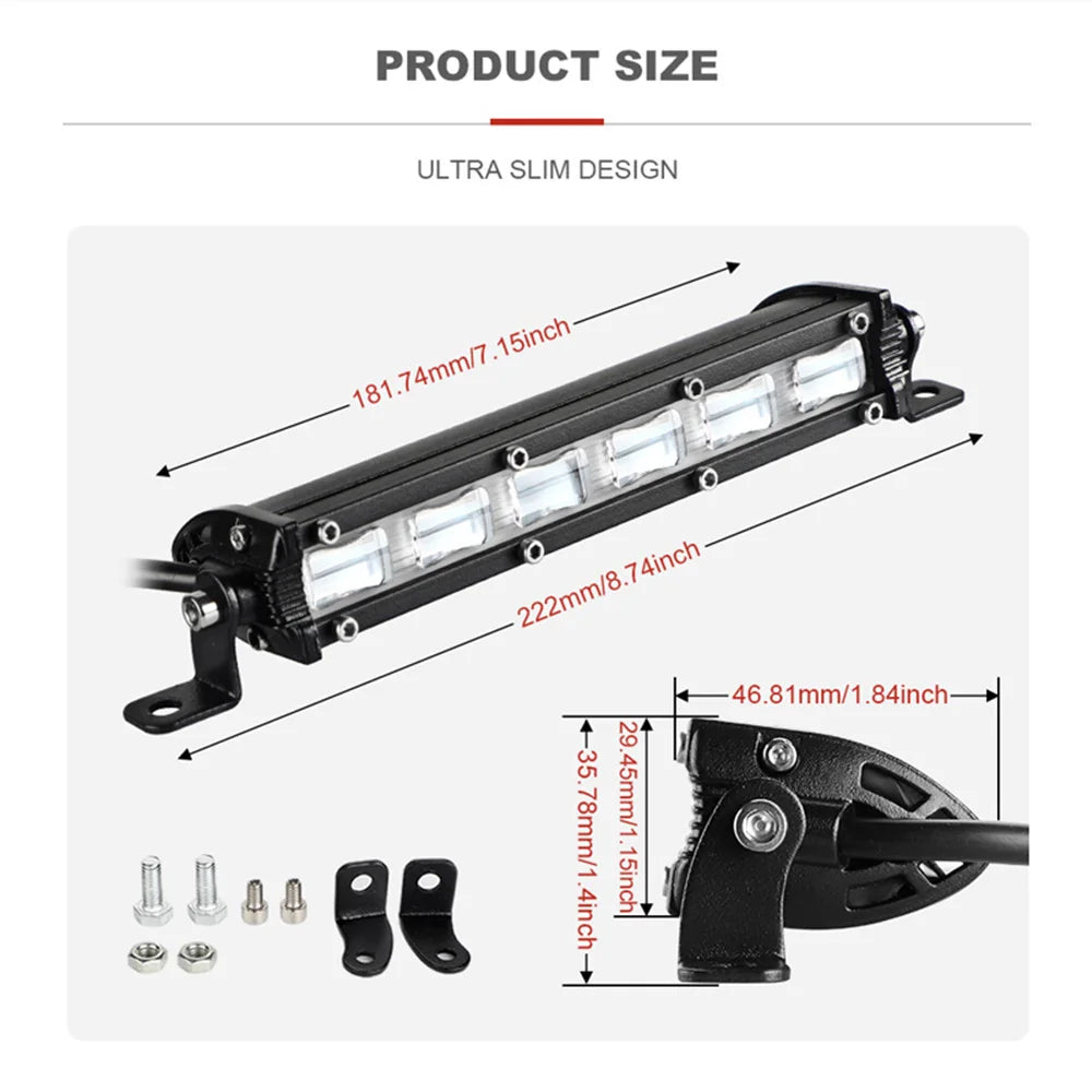 For Tractor 12V 24V 6D Lens Bar Flood Truck Off Road