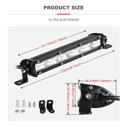 For Tractor 12V 24V 6D Lens Bar Flood Truck Off Road