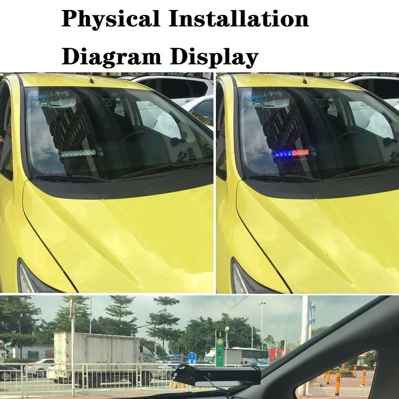 8LED Strobe Windshield Red Blue Flasher Emergency Warning Signal