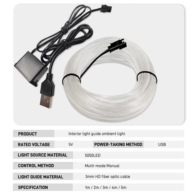 For Vehicles Party Mood Diode Ambient 5M Flexible Neon Cable