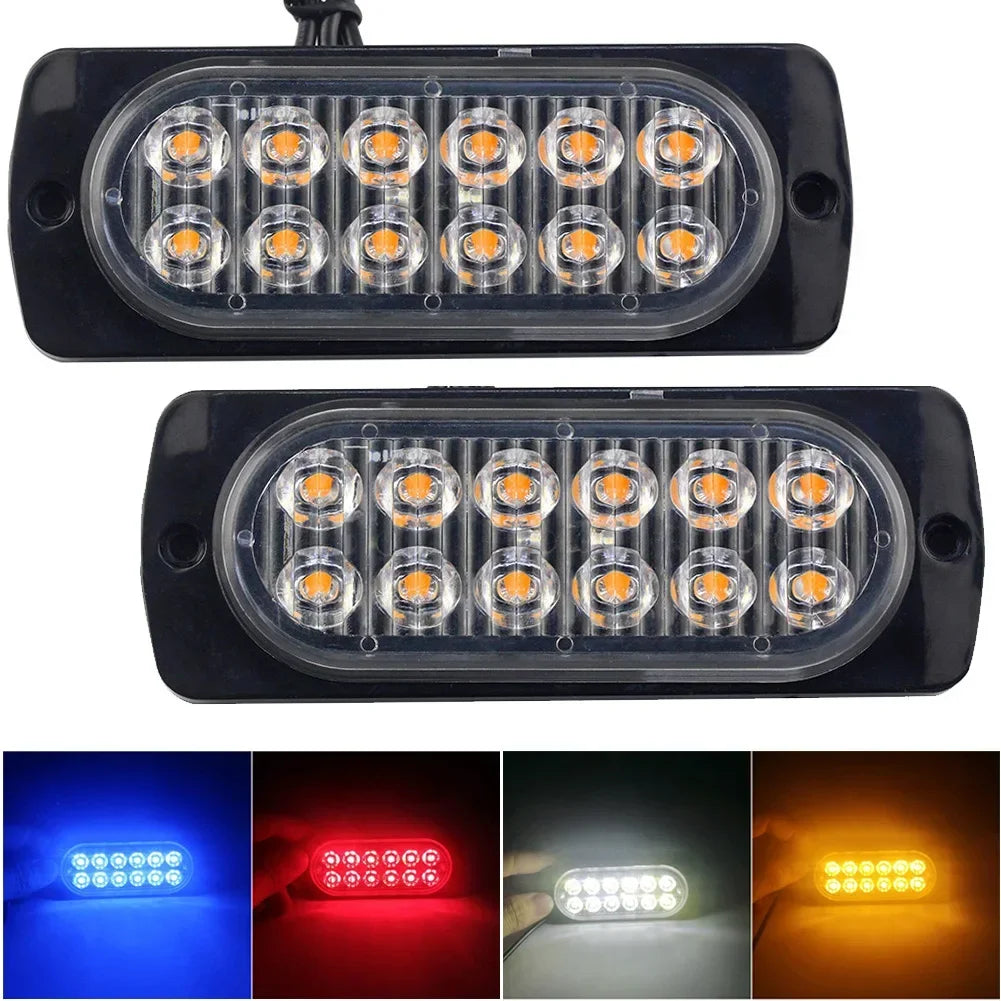 Emergency Flashing Beacon Warning 12 Stroboscopes 12V 24V Truck