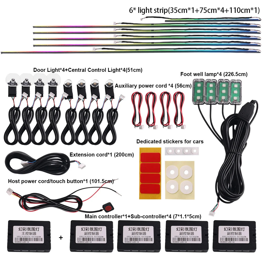 In Color RGB Symphony Atmosphere Interior Acrylic Guide Fiber