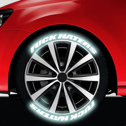 For Tyre Racing Reflective Mustang Tire Lettering Sticker Gray