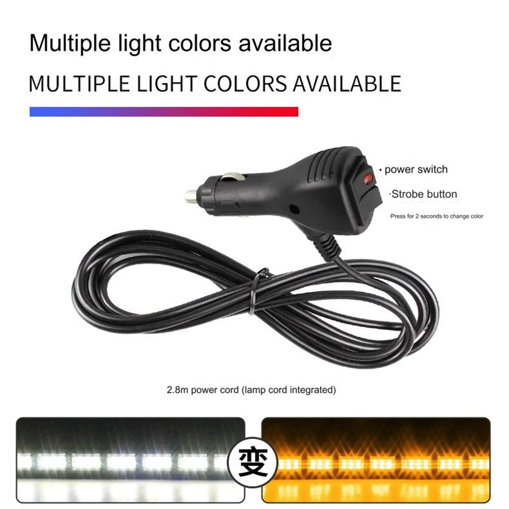 For Auto 2PCS Windshield Flasher 54LED Strobe Warning Bar Pickup