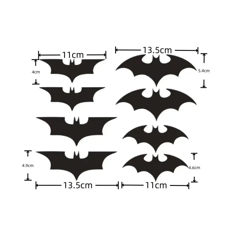 8PCS Set Bat Stickers Badge Tail Label Side Modification