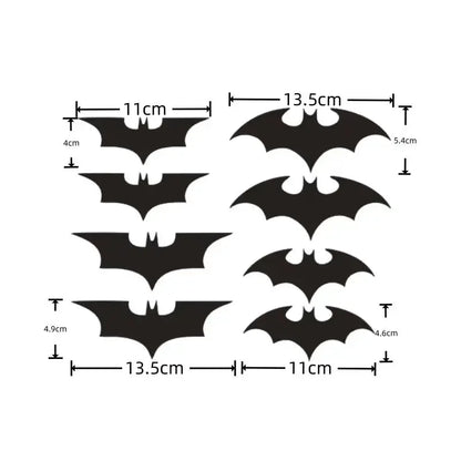 8PCS Set Bat Stickers Badge Tail Label Side Modification
