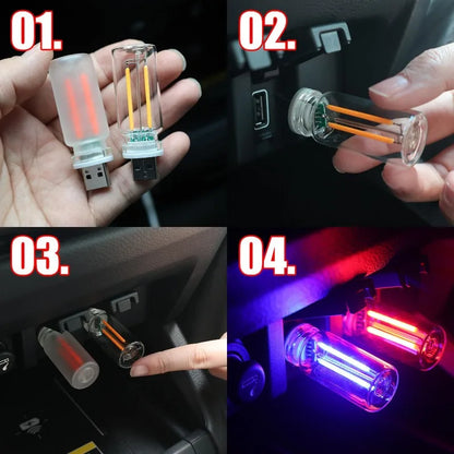 Night Glass ABS Ambient Lighting USB Power Cars Bedrooms