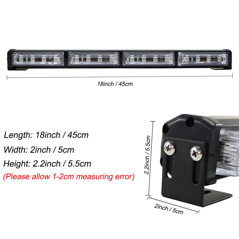 For Auto Emergency Grill Warning Lamp Strobe Windshield Bar