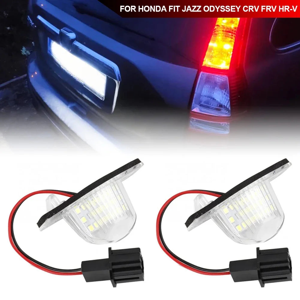 For Honda Crv Fit Odyssey Jazz 2PCS Number License Plate White