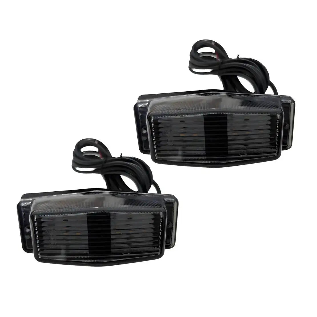 2PCS Yellow 24LED 24V Retro Double Burner Front Marker