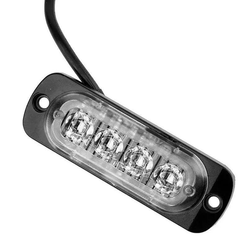 4PCS 12V 24V Warning Strobe 4LED Emergency Lighting Flashing
