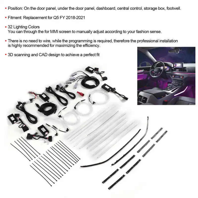 For Mmi Controler Fit Color Batter Interior Atmosphere Strip