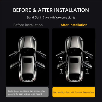 For Tesla Model 3 S Model Logo Projector Ghost Shadow Welcome