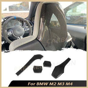 For BMW F80 M3 F82 F83 Carbon Fiber Inner SEAT Back Covers Trims