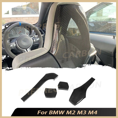 For BMW F80 M3 F82 F83 Carbon Fiber Inner SEAT Back Covers Trims