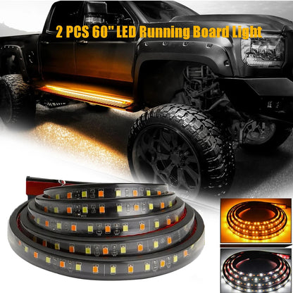 Truck Side Step White Daytime Running Amber Turn Signal