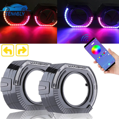 For Bi-xenon Bi-led Lens Retrofit 2PCS Headlight Angel Eyes