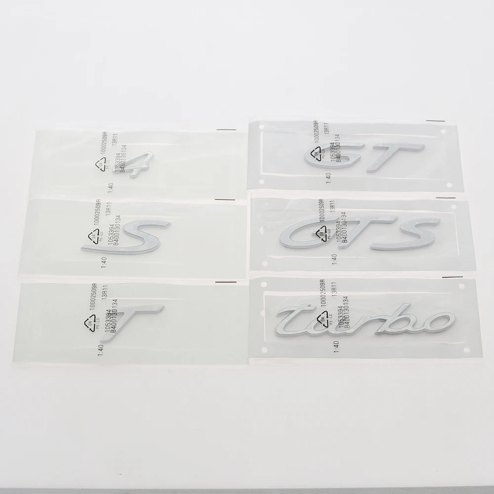1PC 3D ABS Gts Gt Turbo S T Letter