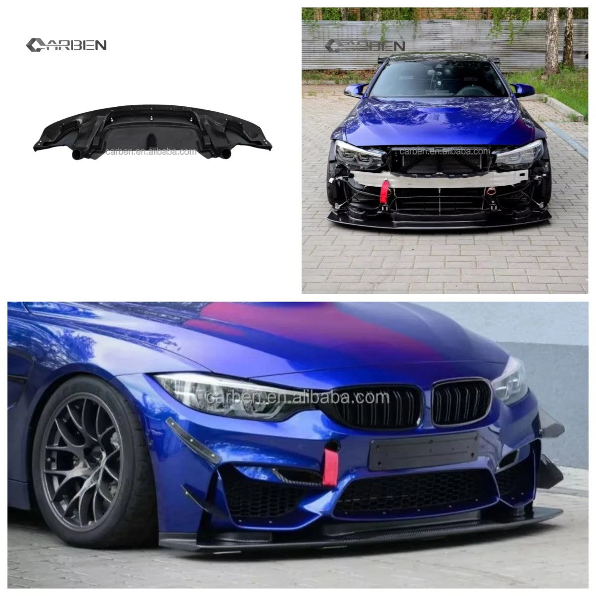 For BMW F80 M3 F82 M4 GT4 Carbon Fiber Front Bumper Splitter Lip