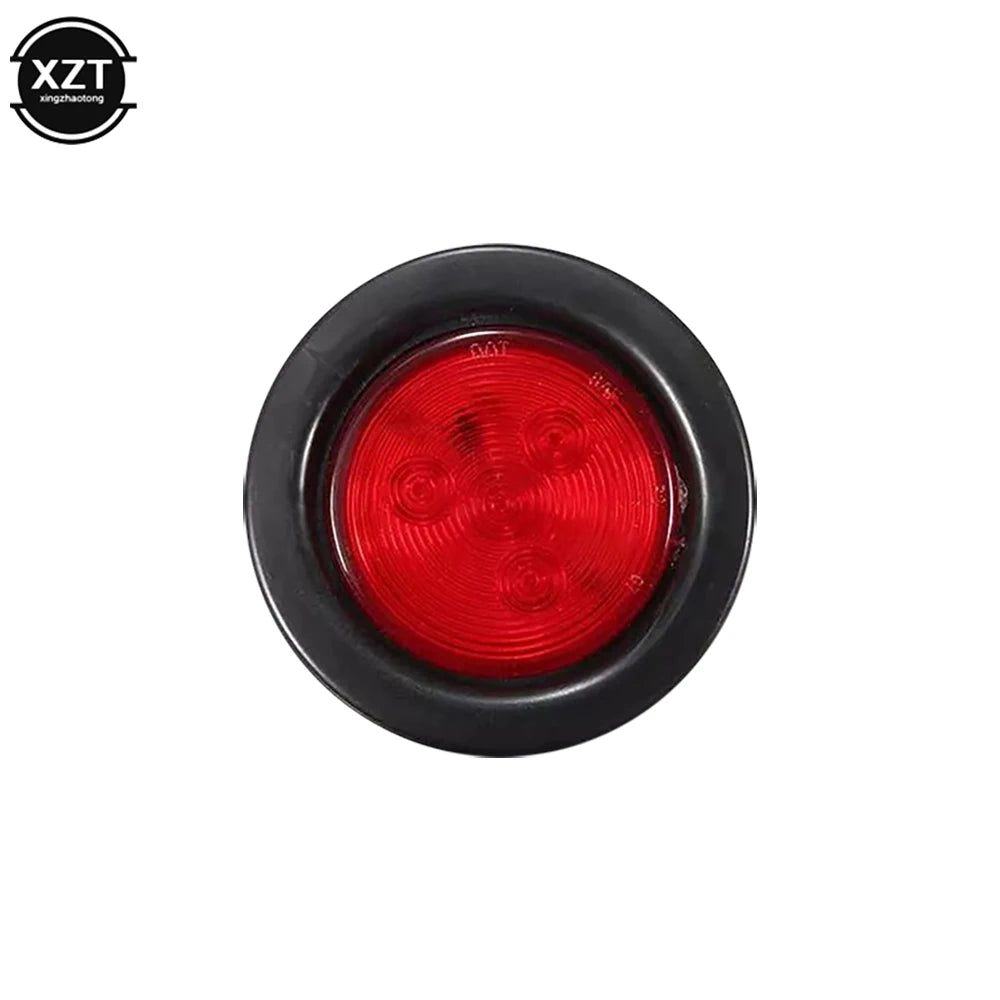 12V 24V 4LED Round Side Marker Orange Red Indicator